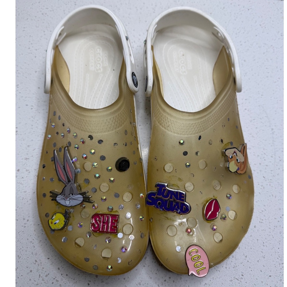 Crocs Classic Translucent Clog Space Jam Tune Squad Rhinestones Mens 8 W 10